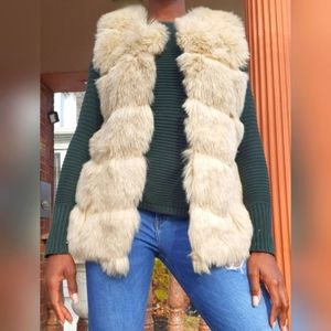 Beige Faux Fur Gilet